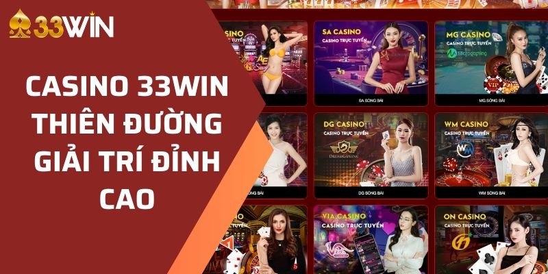 Không gian Casino 33WIN chân thực đáng trải nghiệm